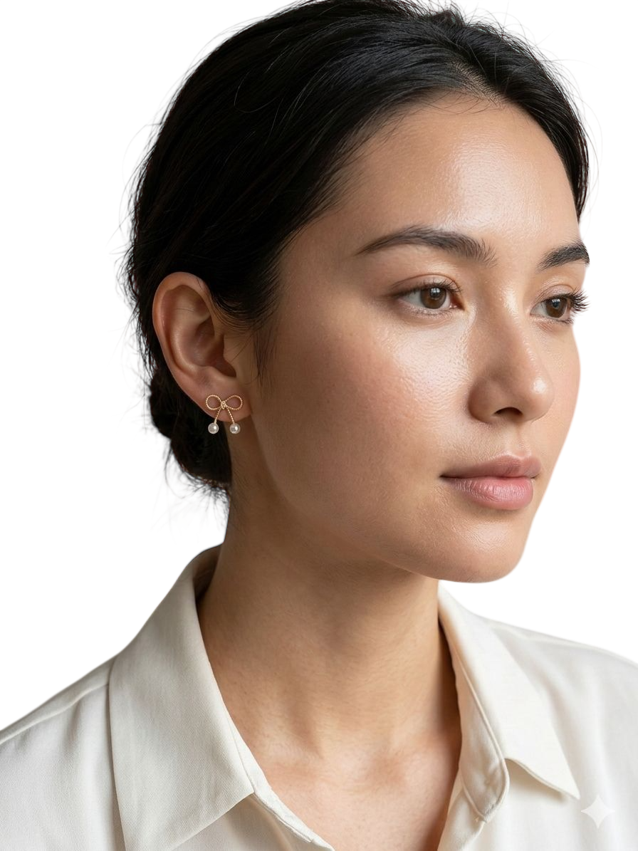 White Empress Earrings view 2