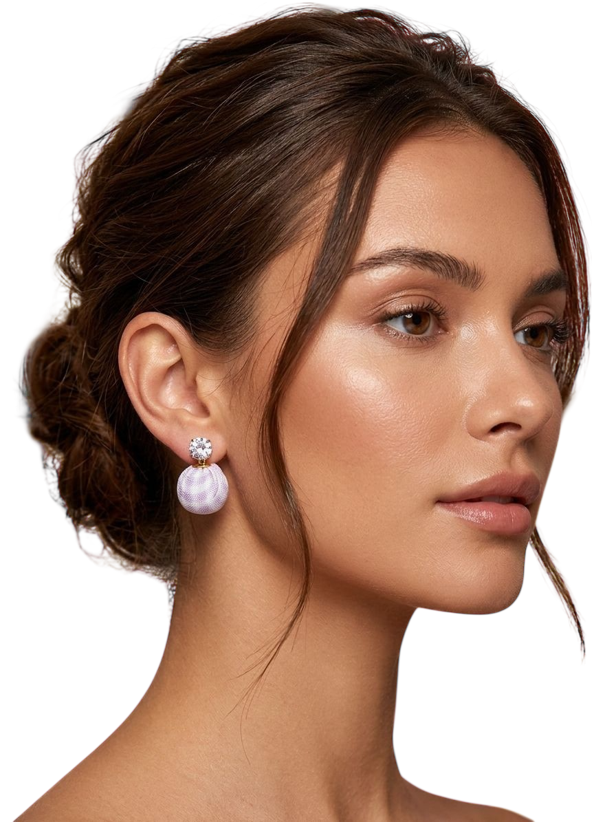 White Emerald Earrings view 2